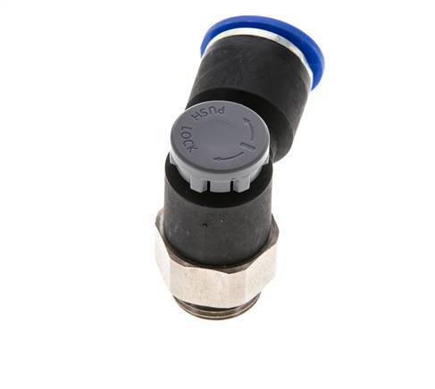Válvula reguladora de caudal Codo de salida de contador 12 mm - G3/8'' Latón/PA 66 Tuerca de seguridad