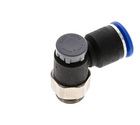 Válvula reguladora de caudal Codo de salida de contador 12 mm - G3/8'' Latón/PA 66 Tuerca de seguridad