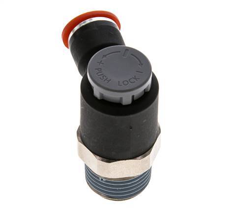 Válvula de control de flujo Codo de entrada al medidor 10 mm - R1/2'' Latón/PA 66 Tuerca de seguridad