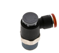 Válvula de control de flujo Codo de entrada al medidor 10 mm - R1/2'' Latón/PA 66 Tuerca de seguridad