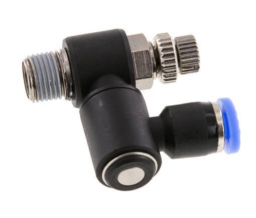Silenciador de control de flujo Meter-Out Giratorio 4 mm - R1/8'' Latón/PA 66