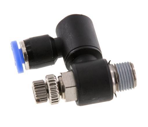 Silenciador de control de flujo Meter-Out Giratorio 4 mm - R1/8'' Latón/PA 66
