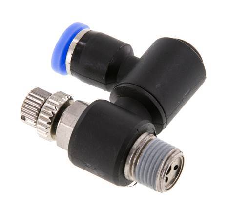 Silenciador de control de flujo Meter-Out Giratorio 4 mm - R1/8'' Latón/PA 66