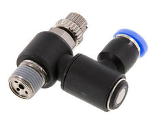 Silenciador de control de flujo Meter-Out Giratorio 4 mm - R1/8'' Latón/PA 66