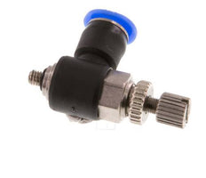 Codo de salida del silenciador de control de flujo 4 mm - M3 Latón/PBT