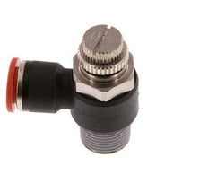 Silenciador de control de flujo Codo de entrada del medidor 10 mm - R3/8'' Latón/PA 66