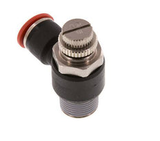 Silenciador de control de flujo Codo de entrada del medidor 10 mm - R3/8'' Latón/PA 66