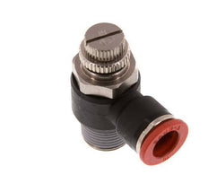 Silenciador de control de flujo Codo de entrada del medidor 10 mm - R3/8'' Latón/PA 66