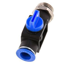 Válvula manual de cierre de 3/2 vías 12 mm - G1/2'' Plástico/Latón Ventilación por el lado de la rosca