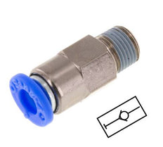Racor rápido de 10 mm y R1/2'' macho con cierre automático de latón/PBT 0-10bar (0-145psi)
