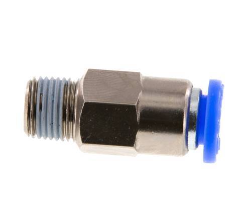 Racor rápido de 6 mm y R1/8'' macho con cierre automático de latón/PBT 0-10bar (0-145psi) [2 piezas]