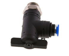 Válvula de bola de codo de 2 vías 6 mm - G1/4'' Plástico/Latón