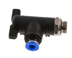 Válvula de bola de codo de 2 vías 6 mm - G1/4'' Plástico/Latón