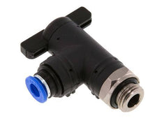 Válvula de bola de codo de 2 vías 6 mm - G1/4'' Plástico/Latón