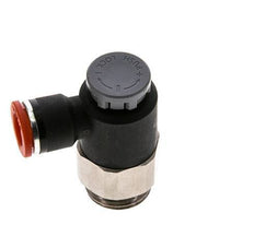 Válvula de control de flujo Codo de entrada al medidor 10 mm - G1/2'' Latón/PA 66 Tuerca de seguridad