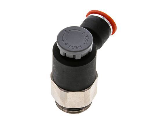 Válvula de control de flujo Codo de entrada al medidor 10 mm - G1/2'' Latón/PA 66 Tuerca de seguridad