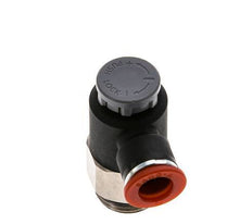 Válvula de control de flujo Codo de entrada al medidor 10 mm - G1/2'' Latón/PA 66 Tuerca de seguridad