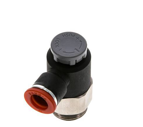 Válvula de control de flujo Codo de entrada al medidor 10 mm - G1/2'' Latón/PA 66 Tuerca de seguridad