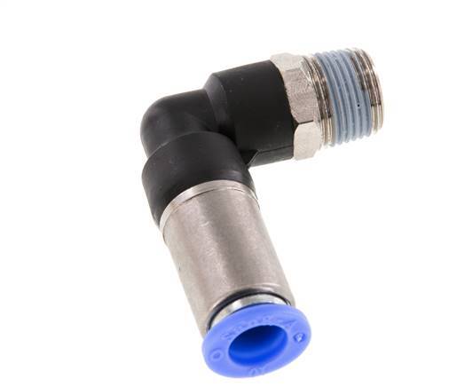 Racor rápido 10mm y R3/8'' Codo autoblocante macho Latón/PBT 0-10bar (0-145psi)