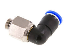 Codo de 8 mm y G1/8'' Junta giratoria con rosca macho latón niquelado/PBT NBR giratorio