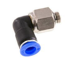 Codo de 8 mm y G1/8'' Junta giratoria con rosca macho latón niquelado/PBT NBR giratorio