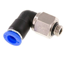 Codo de 8 mm y G1/8'' Junta giratoria con rosca macho latón niquelado/PBT NBR giratorio