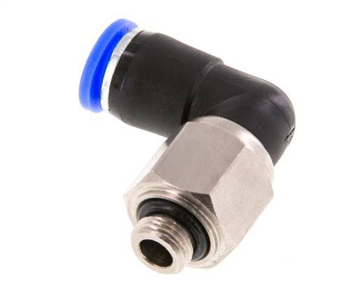 Codo de 8 mm y G1/8'' Junta giratoria con rosca macho latón niquelado/PBT NBR giratorio