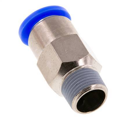 Racor rápido de 8 mm y R1/8'' macho con cierre automático de latón/PBT 0-10bar (0-145psi)