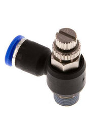 Silenciador de control de flujo Codo de salida del medidor 6 mm - R1/8'' Latón/PA 66
