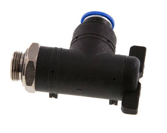 Válvula de bola de codo de 2 vías 10 mm - G3/8'' Plástico/Latón