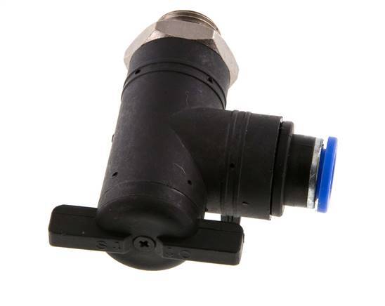 Válvula de bola de codo de 2 vías 10 mm - G3/8'' Plástico/Latón