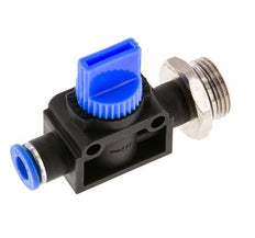 Válvula manual de cierre de 3/2 vías de 6 mm - G3/8'' Plástico/Latón Ventilación del lado del tubo