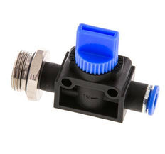 Válvula manual de cierre de 3/2 vías de 6 mm - G3/8'' Plástico/Latón Ventilación del lado del tubo