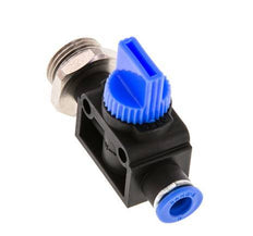 Válvula manual de cierre de 3/2 vías de 6 mm - G3/8'' Plástico/Latón Ventilación del lado del tubo