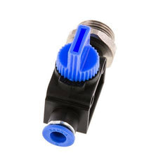Válvula manual de cierre de 3/2 vías de 6 mm - G3/8'' Plástico/Latón Ventilación del lado del tubo