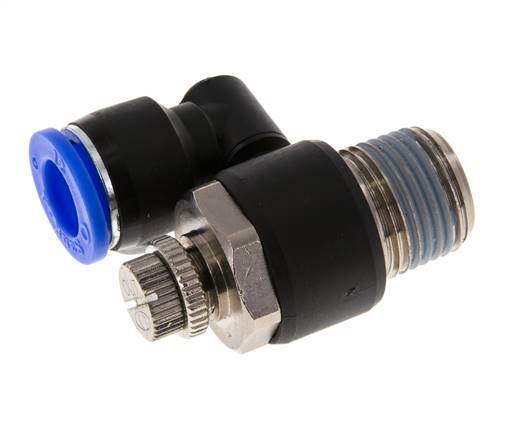 Silenciador de control de flujo Meter-Out Giratorio 12 mm - R1/2'' Latón/PA 66