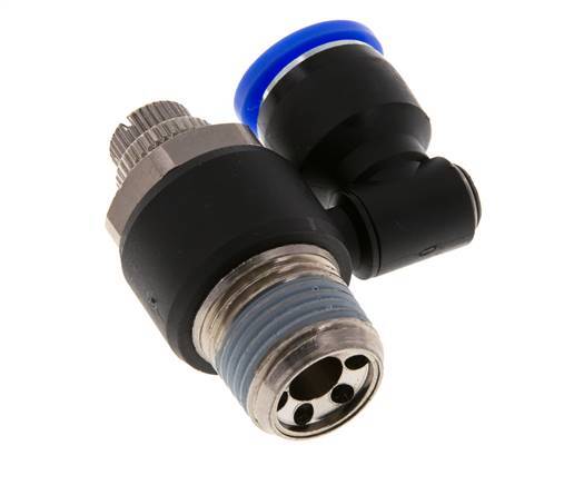 Silenciador de control de flujo Meter-Out Giratorio 12 mm - R1/2'' Latón/PA 66