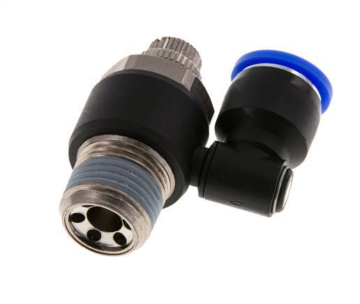 Silenciador de control de flujo Meter-Out Giratorio 12 mm - R1/2'' Latón/PA 66