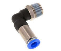 Racor rápido 8mm y R3/8'' Codo autoblocante macho Latón/PBT 0-10bar (0-145psi)