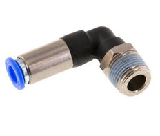 Racor rápido 8mm y R3/8'' Codo autoblocante macho Latón/PBT 0-10bar (0-145psi)