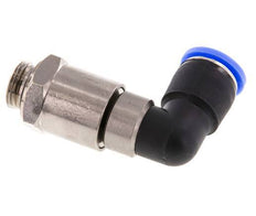 Codo de 12 mm y G3/8'' Junta giratoria rápida Rosca macho níquel-latón/PBT NBR Giratorio