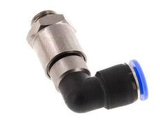 Codo de 12 mm y G3/8'' Junta giratoria rápida Rosca macho níquel-latón/PBT NBR Giratorio