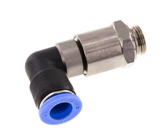 Codo de 12 mm y G3/8'' Junta giratoria rápida Rosca macho níquel-latón/PBT NBR Giratorio