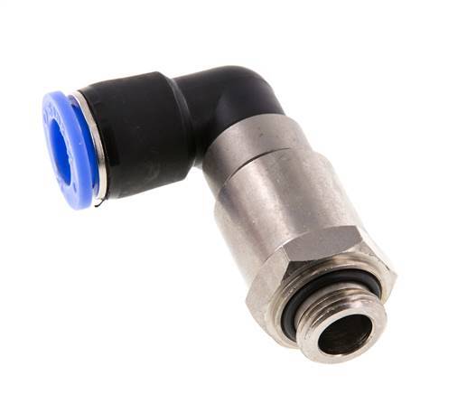 Codo de 12 mm y G3/8'' Junta giratoria rápida Rosca macho níquel-latón/PBT NBR Giratorio