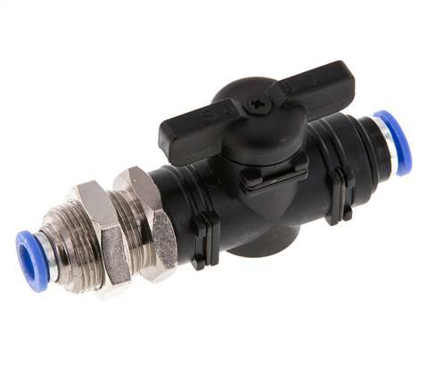 Válvula de bola recta de 2 vías 6 mm de plástico/latón