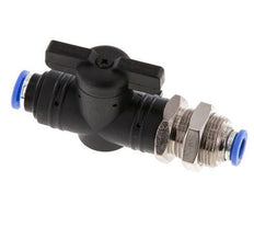 Válvula de bola recta de 2 vías 6 mm de plástico/latón