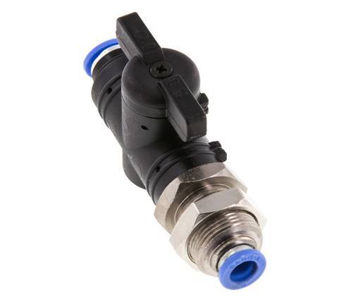 Válvula de bola recta de 2 vías 6 mm de plástico/latón