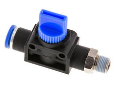 Válvula manual de cierre de 3/2 vías de 8 mm - R1/8'' Plástico/Latón Válvula lateral del tubo