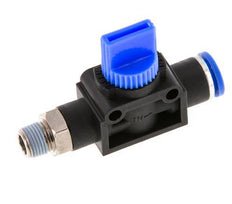 Válvula manual de cierre de 3/2 vías de 8 mm - R1/8'' Plástico/Latón Válvula lateral del tubo