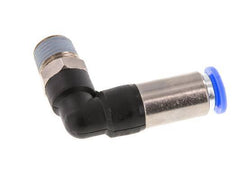 Racor de 8mm y R1/4'' Codo autoblocante macho Latón/PBT 0-10bar (0-145psi)